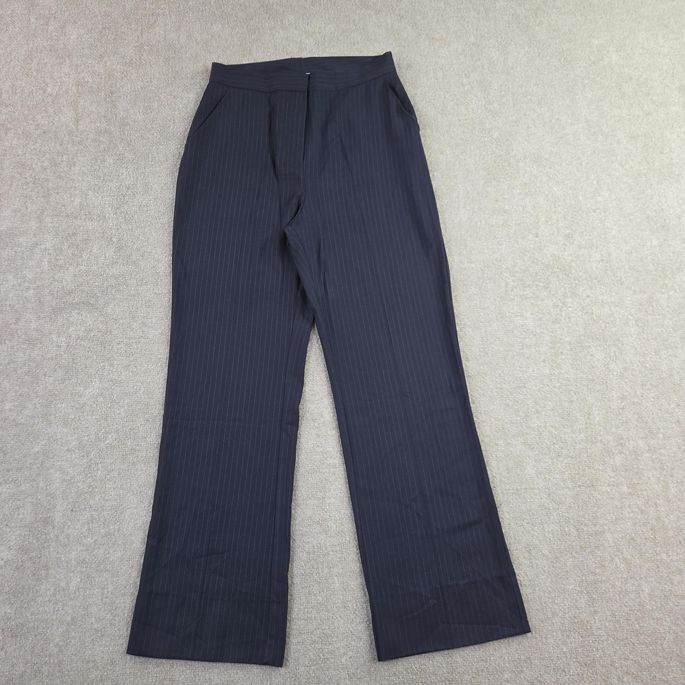 Jason Wu Pants Womens Size 6 Blue Pinstripe Dress‎ Pockets Zip Flat Front Office